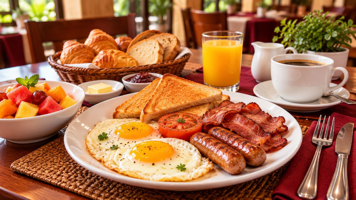 Continental breakfast served at Peak Meadows Hotel in Nyeri