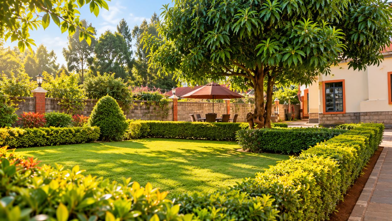 Garden and terrace facilities at Peak Meadows Hotel Nyeri