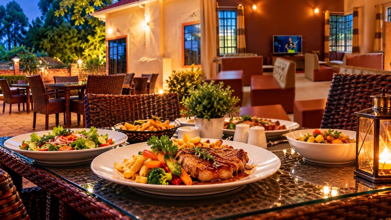 Relaxing garden seating at Peak Meadows Hotel Nyeri