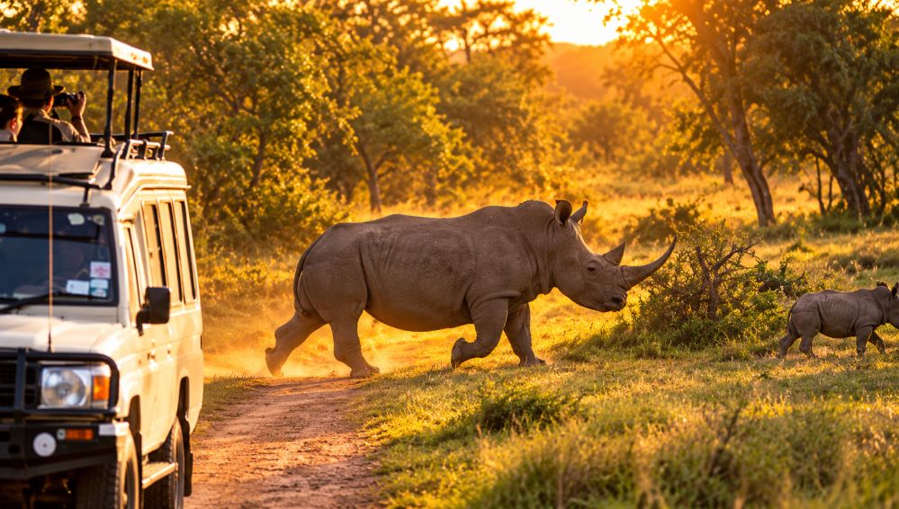 Rhino and wildlife at Solio Game Reserve near Nyeri